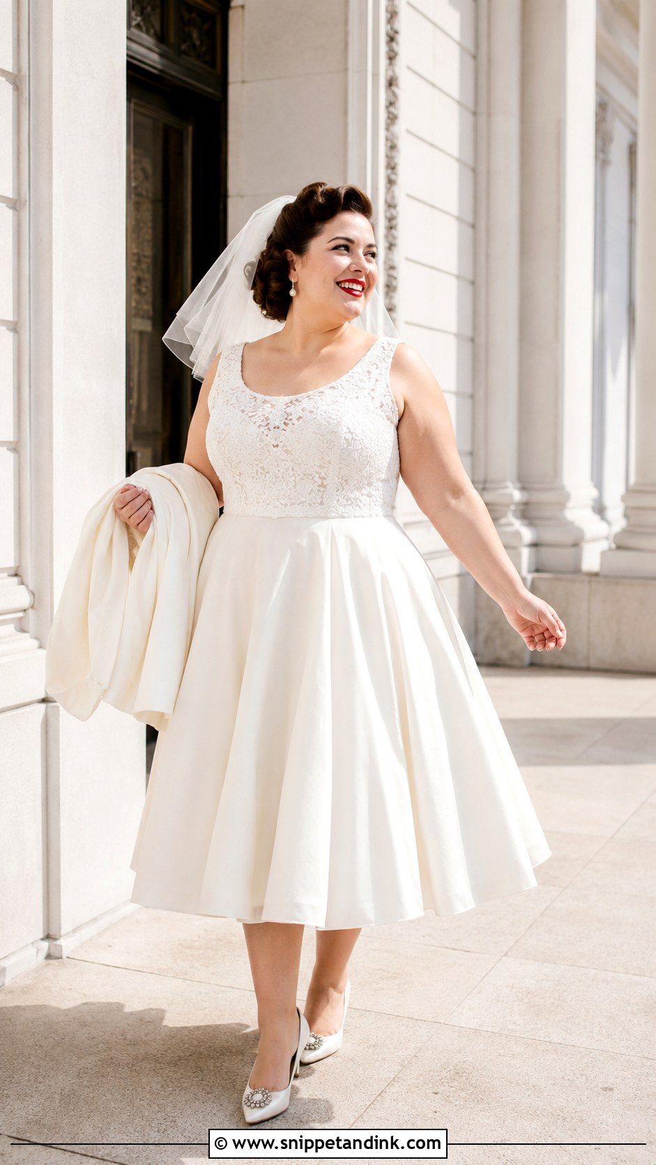 Plus Size Tea Length Wedding Dress - Snippet and Ink - 20 Large Wedding Dress Ideas