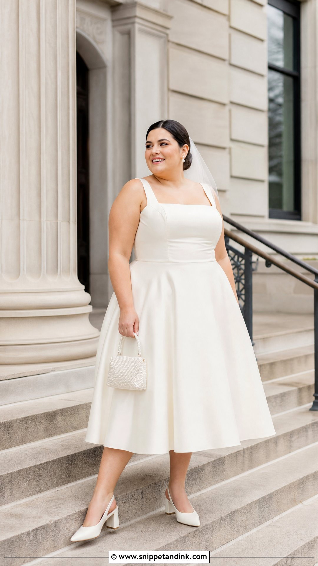 Plus Size Tea Length Wedding Dress - Snippet and Ink - 20 Plus Size Simple Wedding Dress Ideas