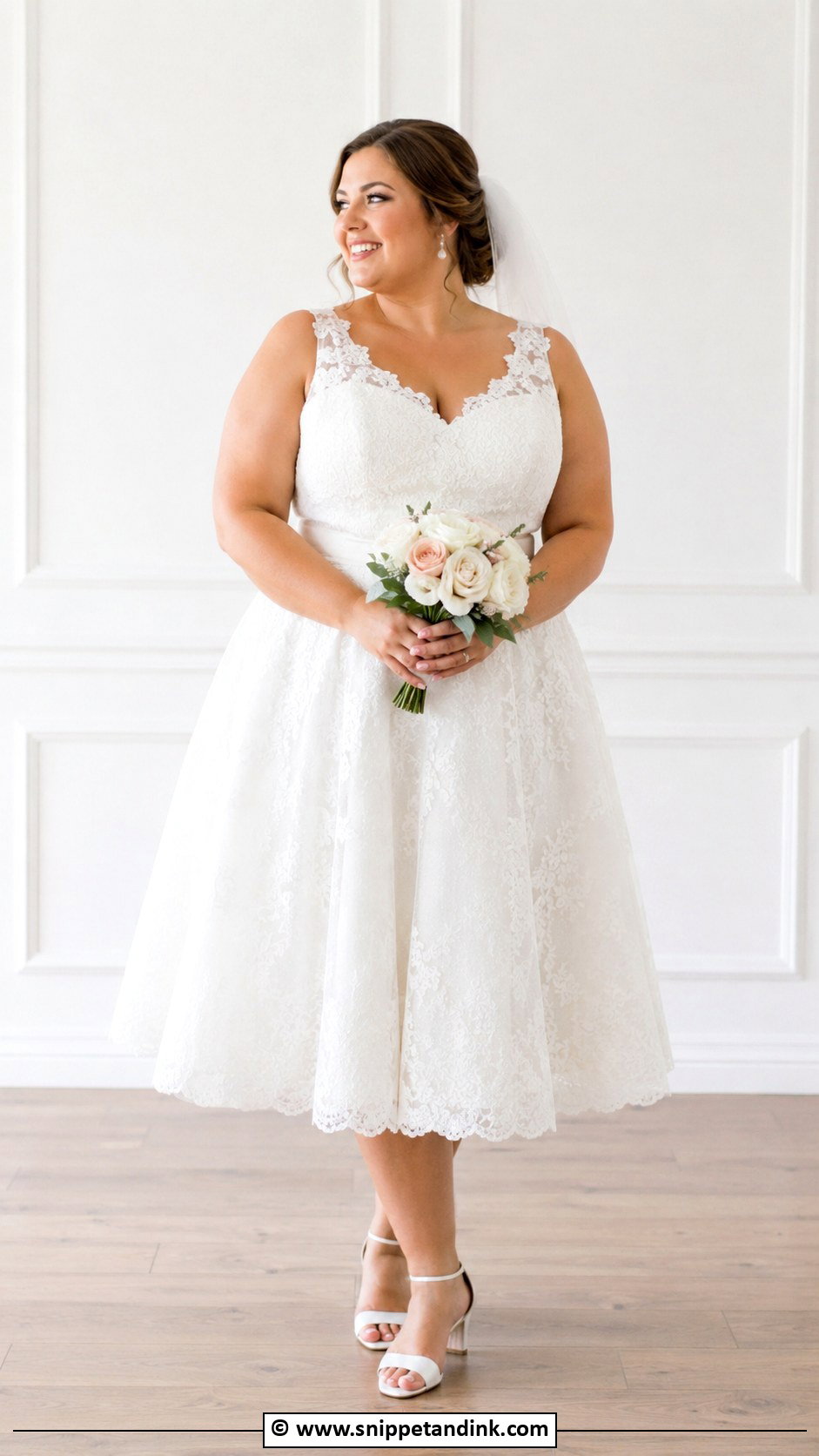 Plus Size Tea Length Wedding Dress - Snippet and Ink - 35 Plus Size Wedding Dresses