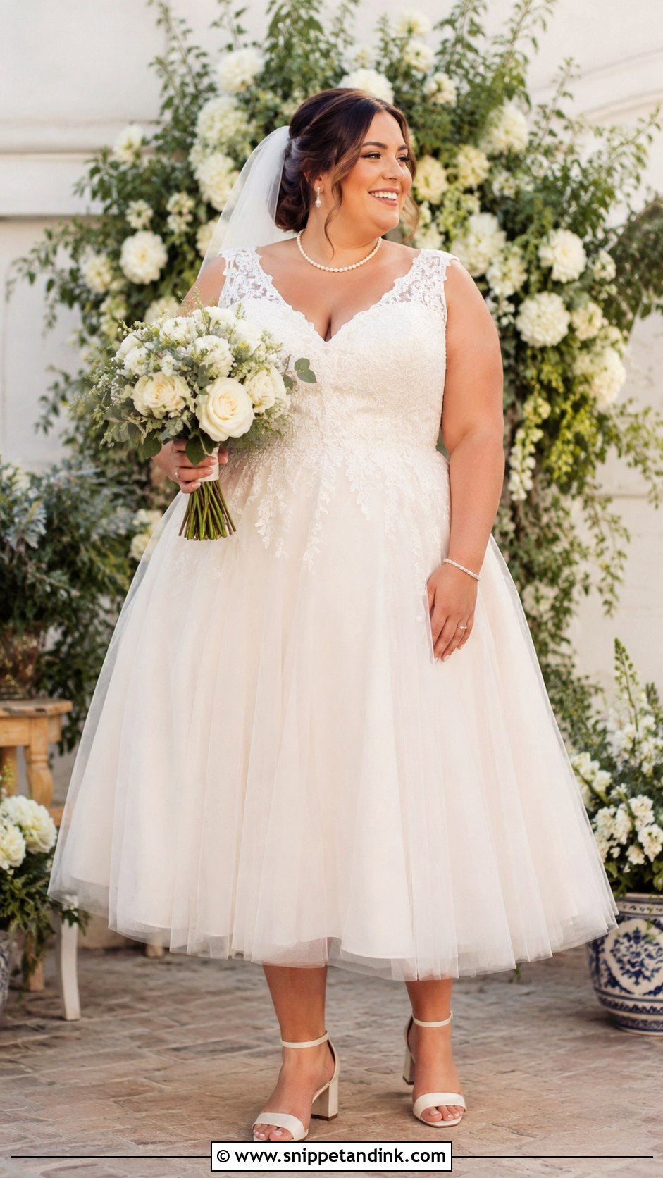 Plus Size Tea Length Wedding Dress - Snippet and Ink - 30 Plus Size Wedding Gowns