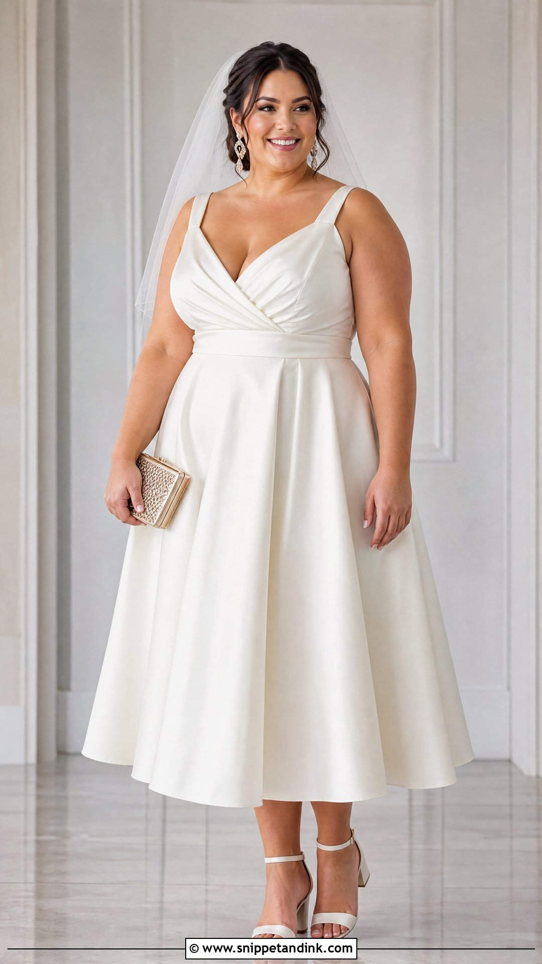 Plus Size Tea Length Wedding Dress - Snippet and Ink - 20 Tea Length Wedding Ideas