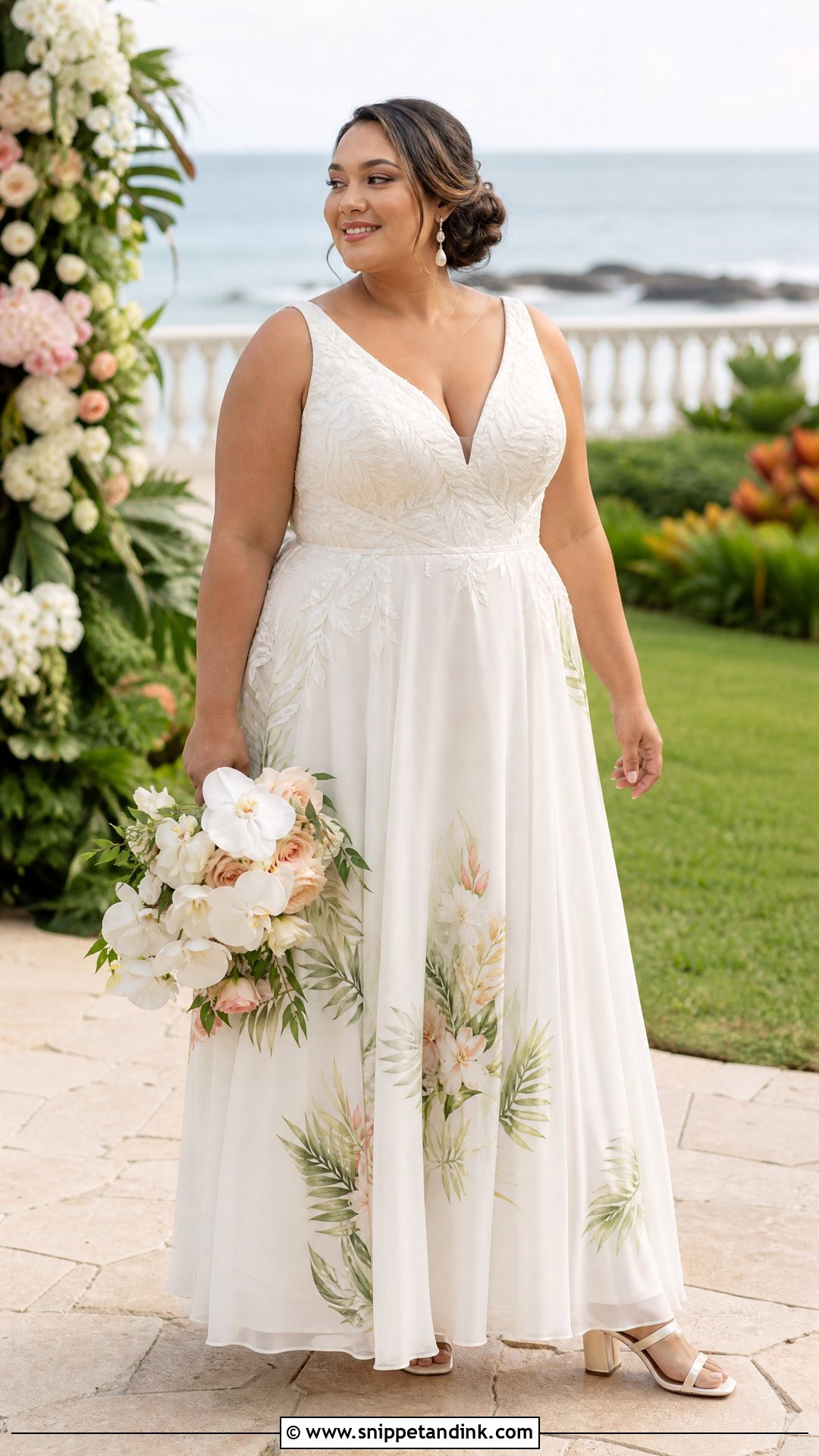 Plus Size Tropical Wedding Dress - Snippet and Ink - 20 Tropical Wedding Dresses
