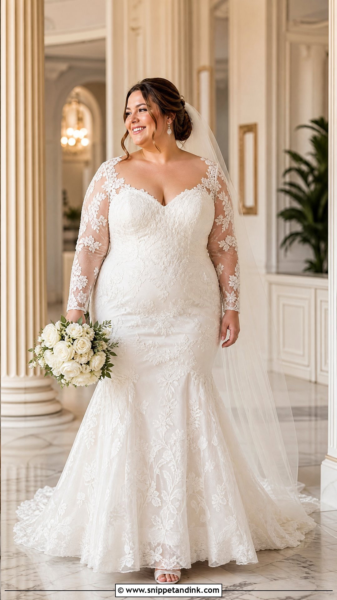 Plus Size Trumpet Wedding Dress With Sleeves - Snippet and Ink - 20 Trumpet Wedding Dress with Sleeves