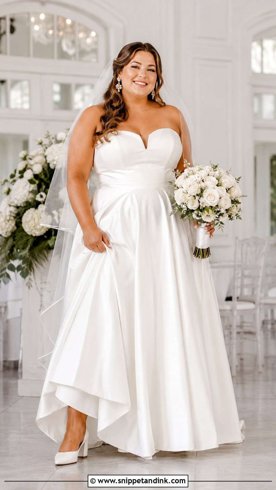 Plus Size Tube Wedding Dress With A Line Skirt - Snippet and Ink - 20 Tube Wedding Dress Ideas