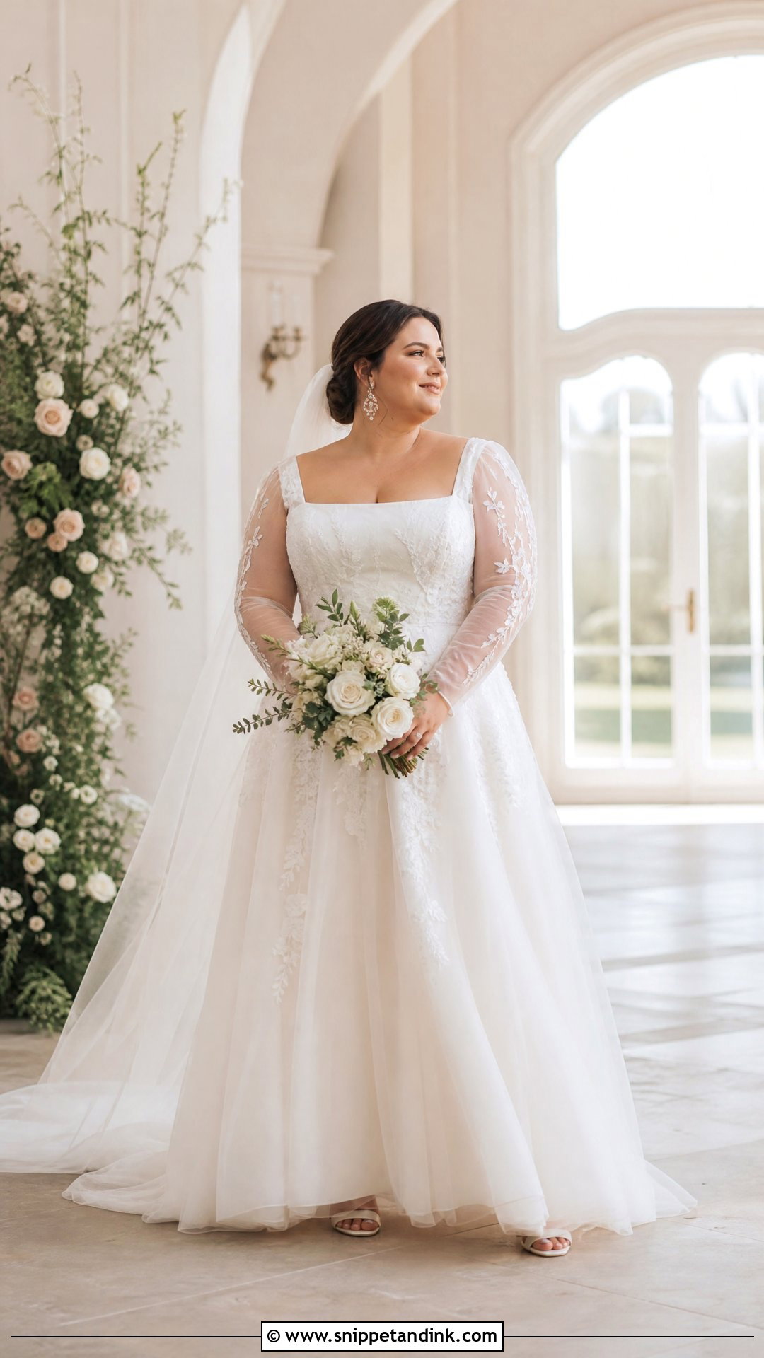Plus Size Tulle Sleeve Wedding Dress - Snippet and Ink - 20 Tulle Sleeve Wedding Dress Ideas