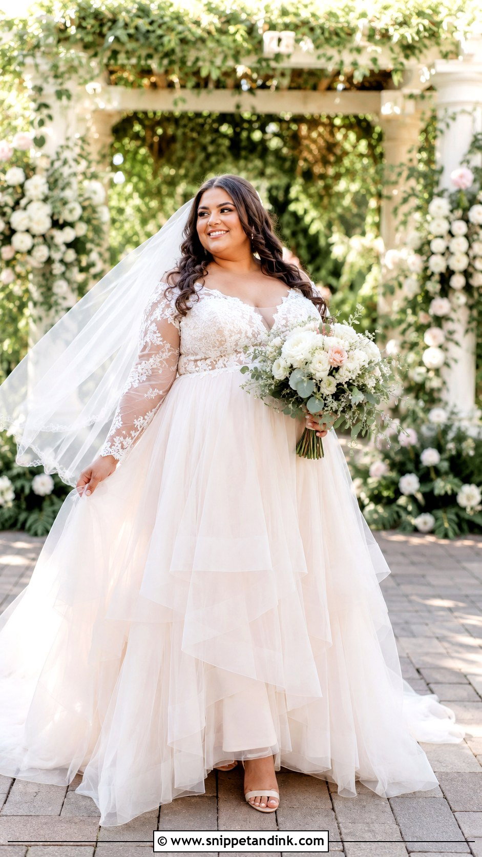 Plus Size Tulle Wedding Dress With Sleeves - Snippet and Ink - 25 Plus Size Wedding Dresses with Sleeves