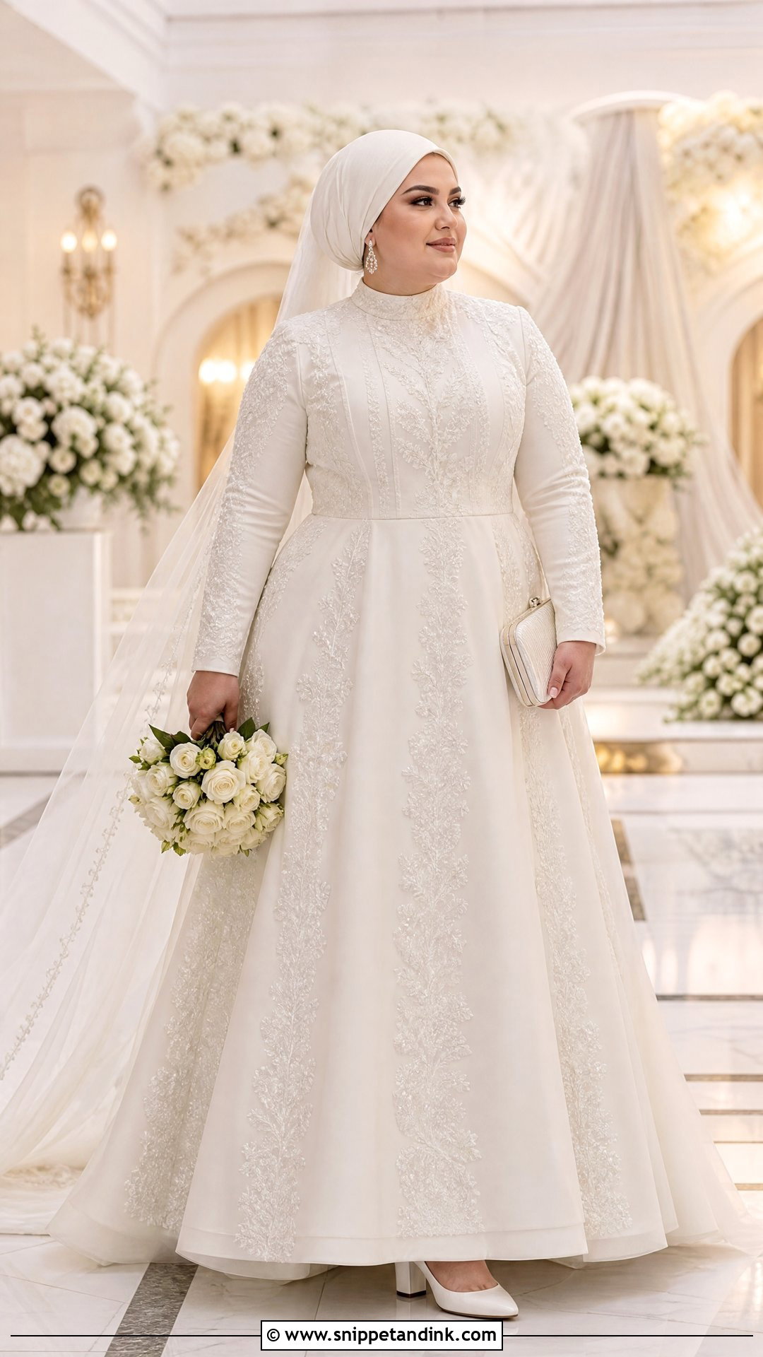 Plus Size Turkish A Line Dress With Hijab - Snippet and Ink - 20 Turkey Wedding Dress Hijab Ideas