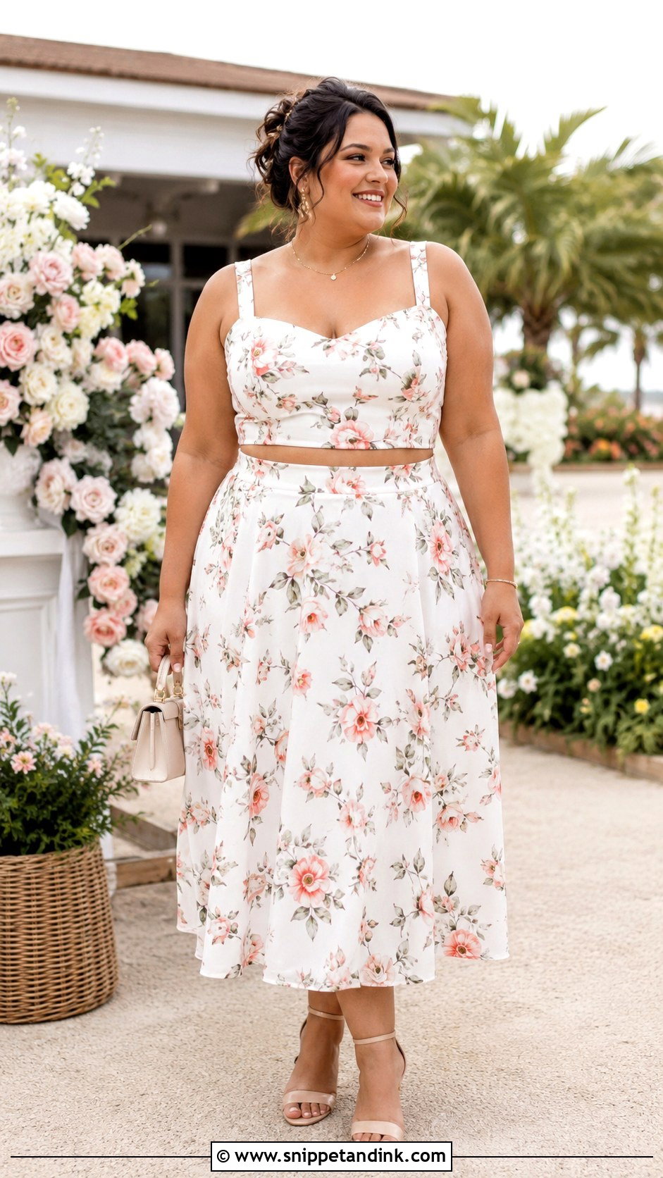 Plus Size Two Piece Skirt Set Wedding Outfit - Snippet and Ink - 25 Plus Size Wedding Outfits