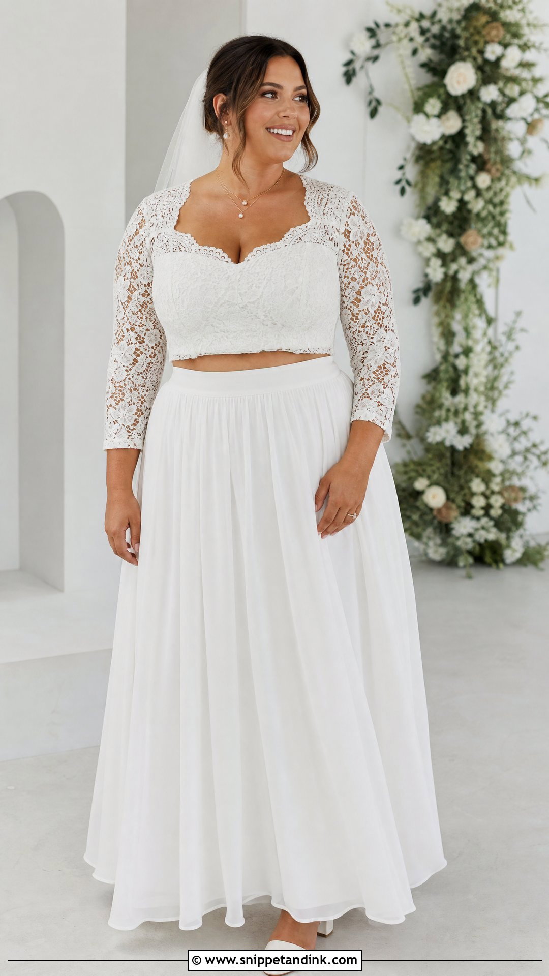 Plus Size Two Piece Wedding Dress - Snippet and Ink - 20 Non Traditional Wedding Dress Plus Size Ideas