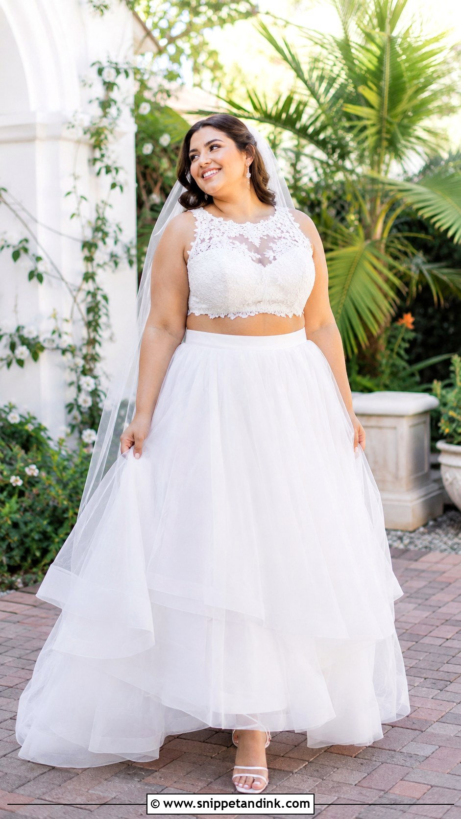 Plus Size Two Piece Wedding Dress With Tulle Skirt - Snippet and Ink - 25 Unique Plus Size Wedding Dresses
