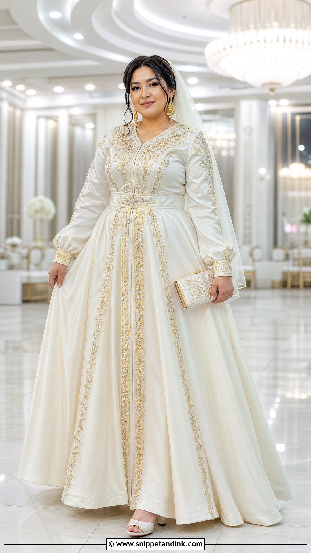 Plus Size Uzbek Wedding Dress With Defined Waist - Snippet and Ink - 20 Uzbek Wedding Dress Ideas