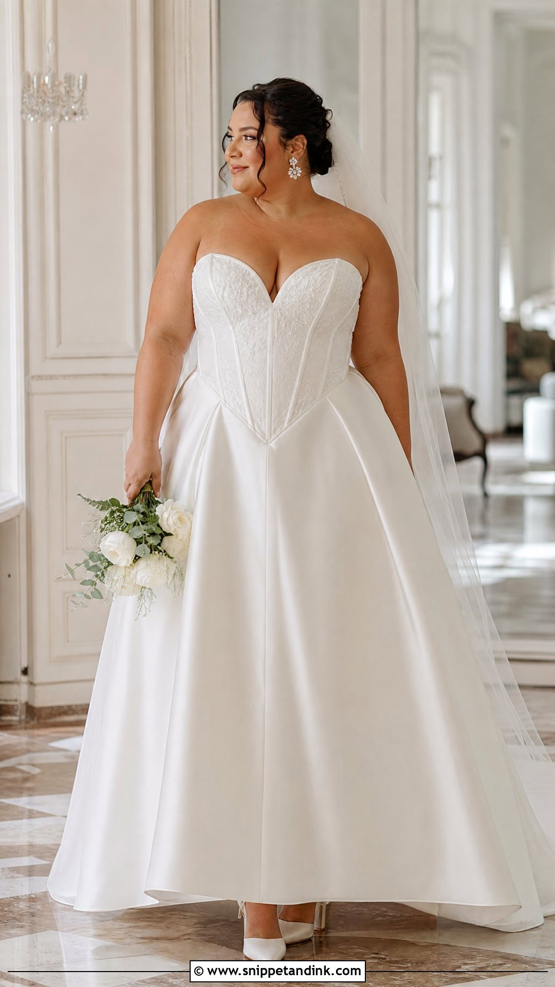 Plus Size V Drop Waist Wedding Dress - Snippet and Ink - 20 V Drop Waist Wedding Dress Ideas