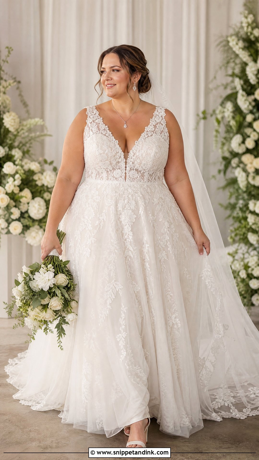 Plus Size V Neck Wedding Dress - Snippet and Ink - 25 Plus Size Wedding Dresses Curvy Bride