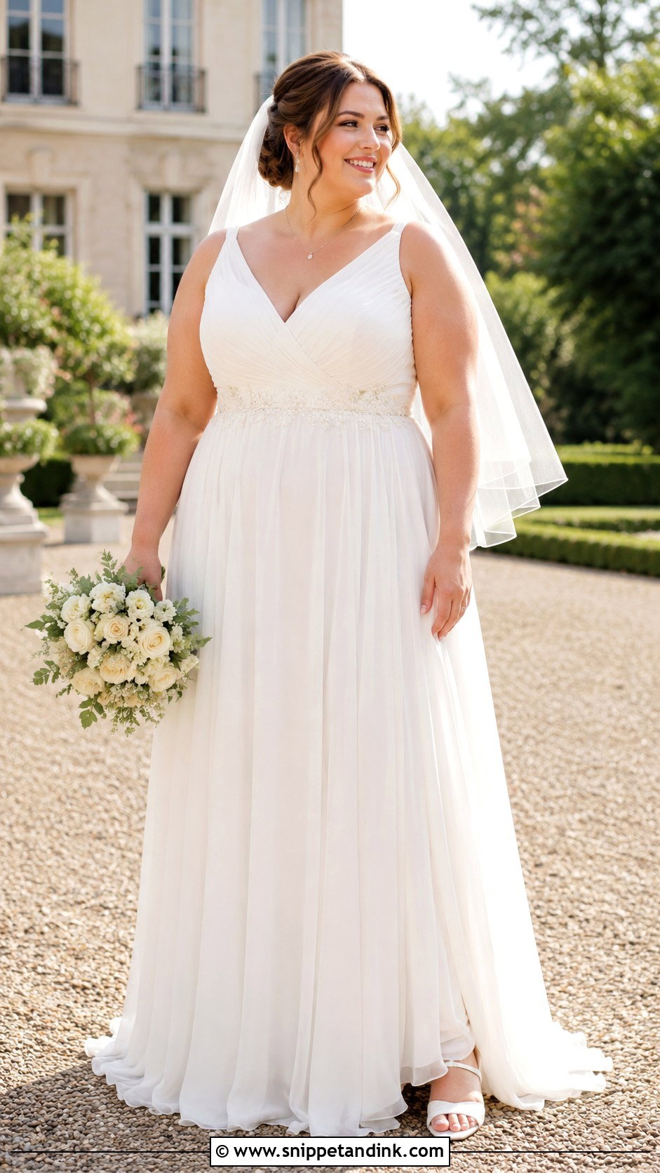 Plus Size V Neck Wedding Dress - Snippet and Ink - 20 Elegant Plus Size Wedding Dress Curvy Bride Ideas