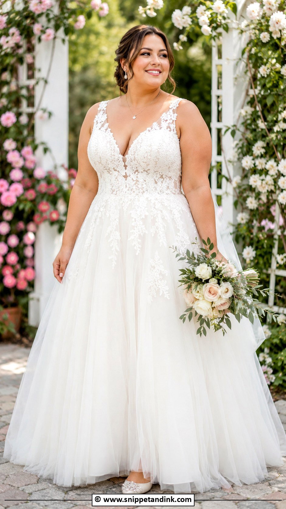 Plus Size V Neck Wedding Dress - Snippet and Ink - 30 Wedding Dress Plus Size Ideas