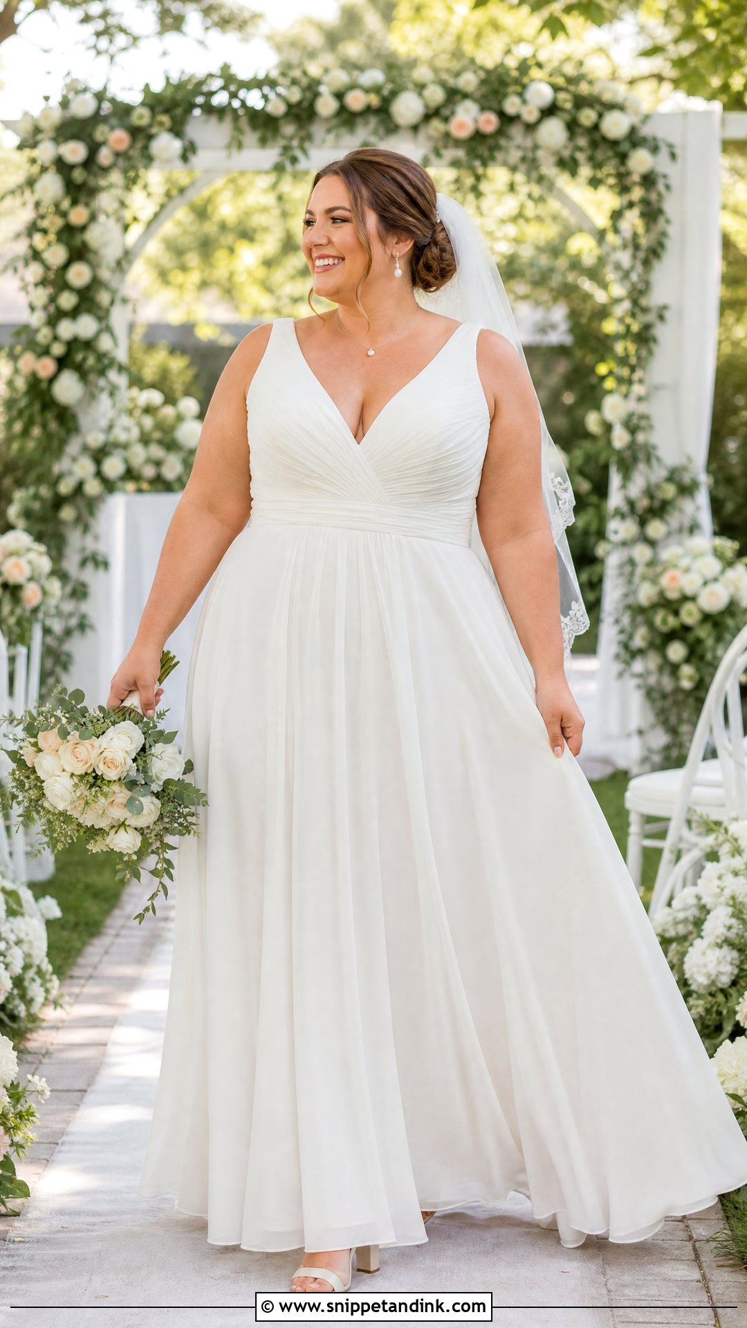 Plus Size V Neck Wedding Gown - Snippet and Ink - 20 Plus Size Wedding Gowns Curvy Bride