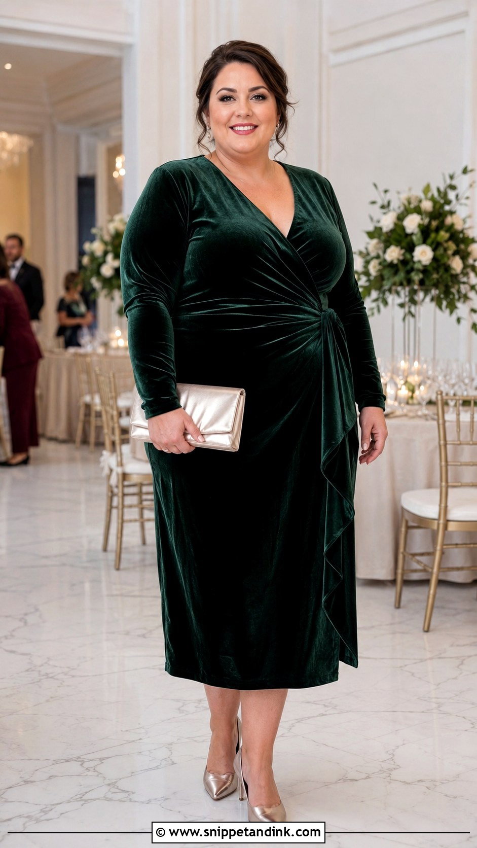 Plus Size Velvet Dress Wedding Outfit - Snippet and Ink - 25 Plus Size Wedding Outfits