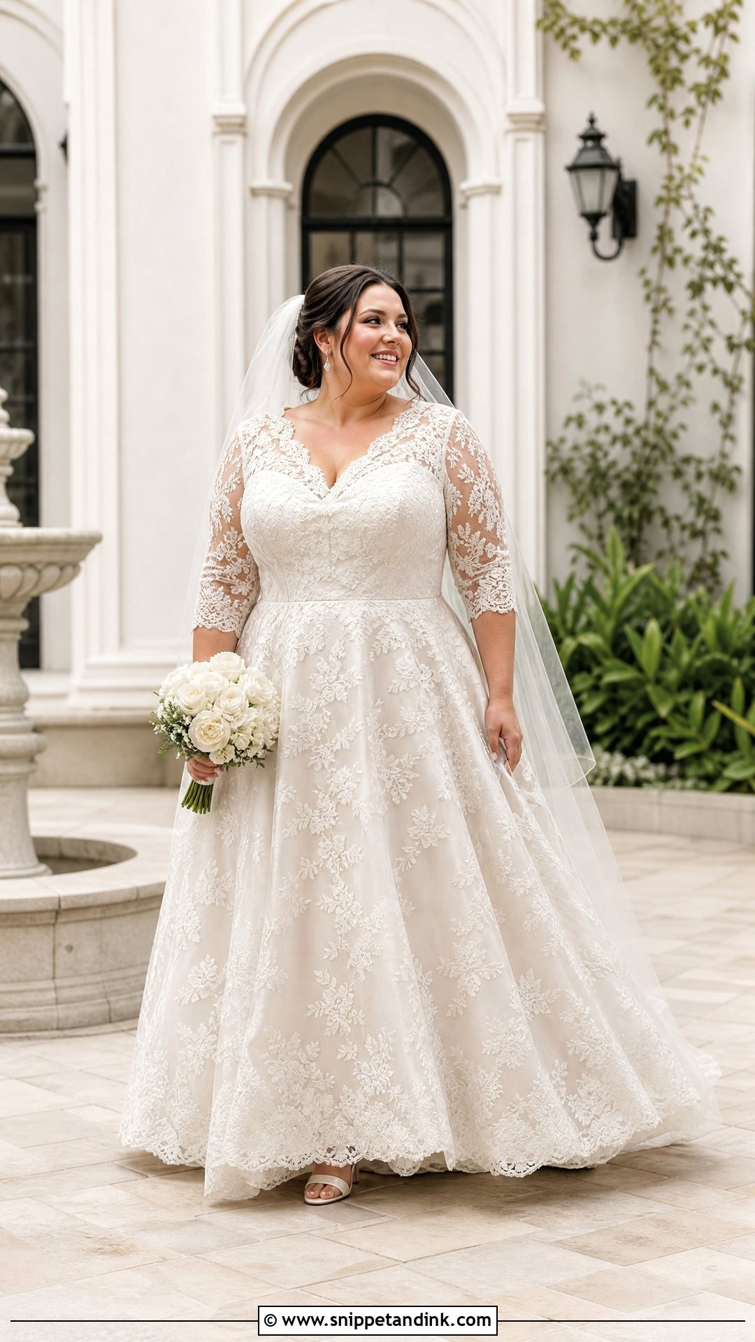 Plus Size Vintage Lace Wedding Dress With Sleeves - Snippet and Ink - 20 Vintage Wedding Dress with Sleeves