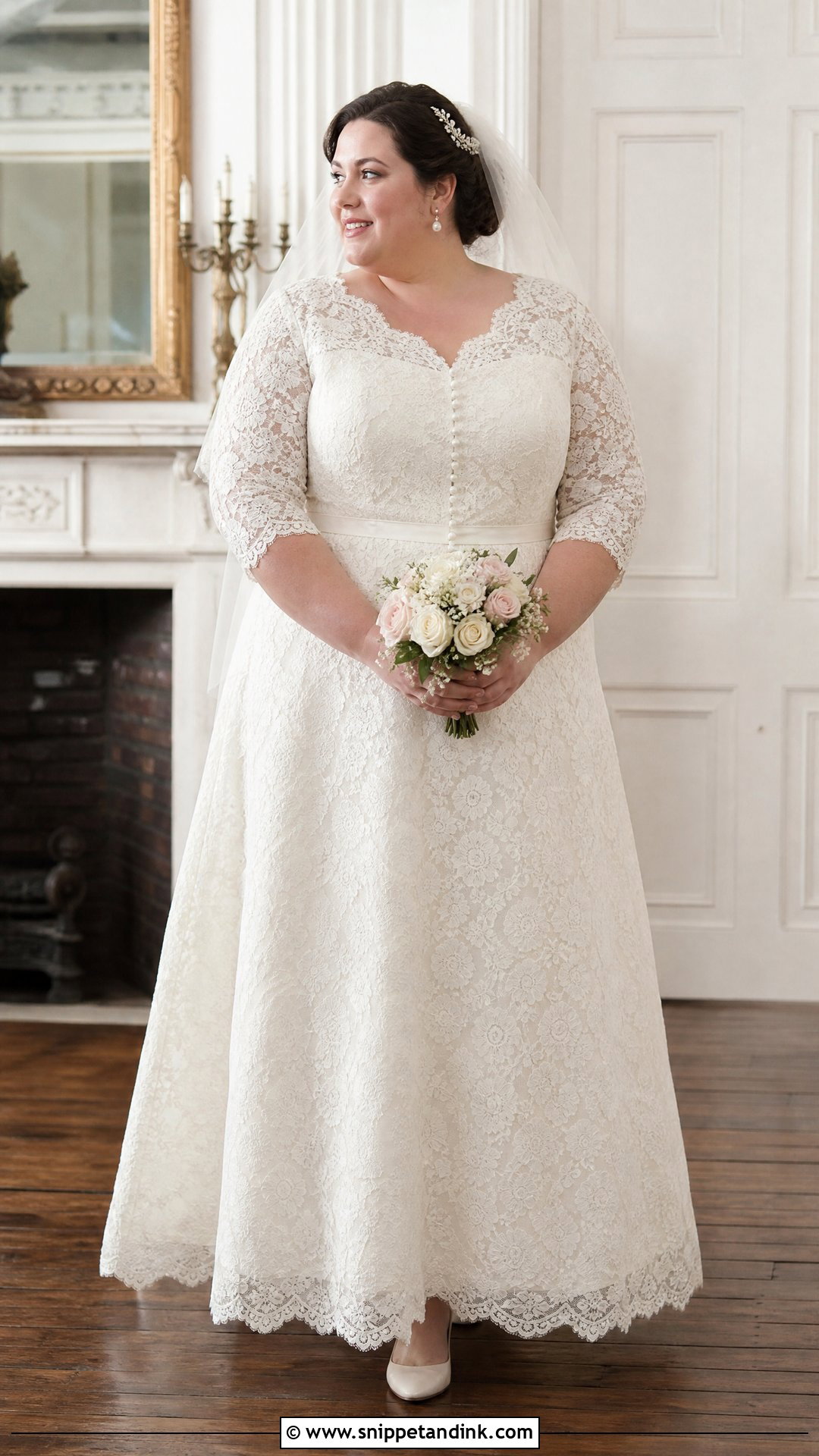 Plus Size Vintage Lace Wedding Dress - Snippet and Ink - 20 Plus Size Lace Wedding Dress Ideas