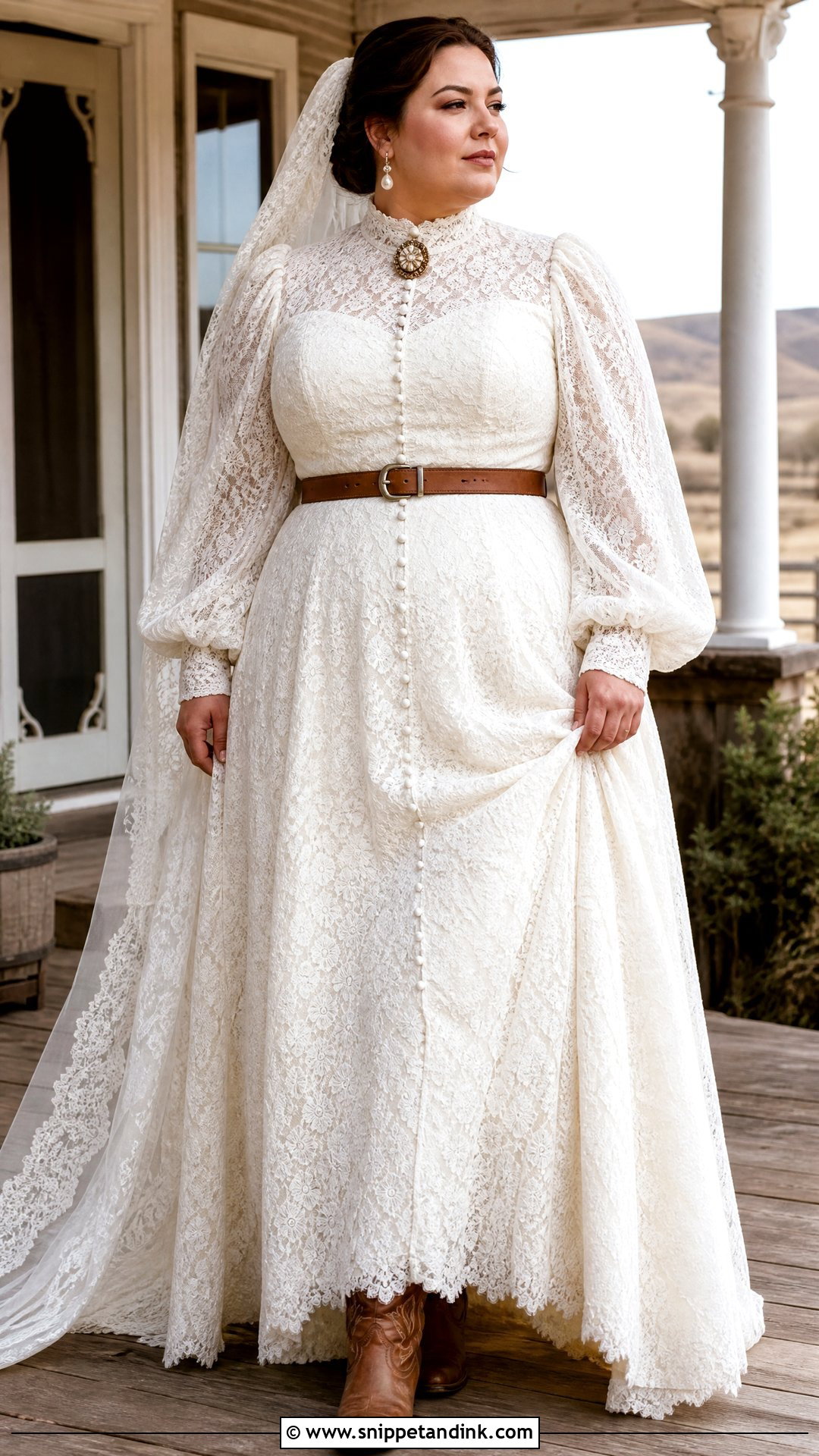 Plus Size Vintage Western Wedding Dress - Snippet and Ink - 20 Plus Size Western Wedding Dresses
