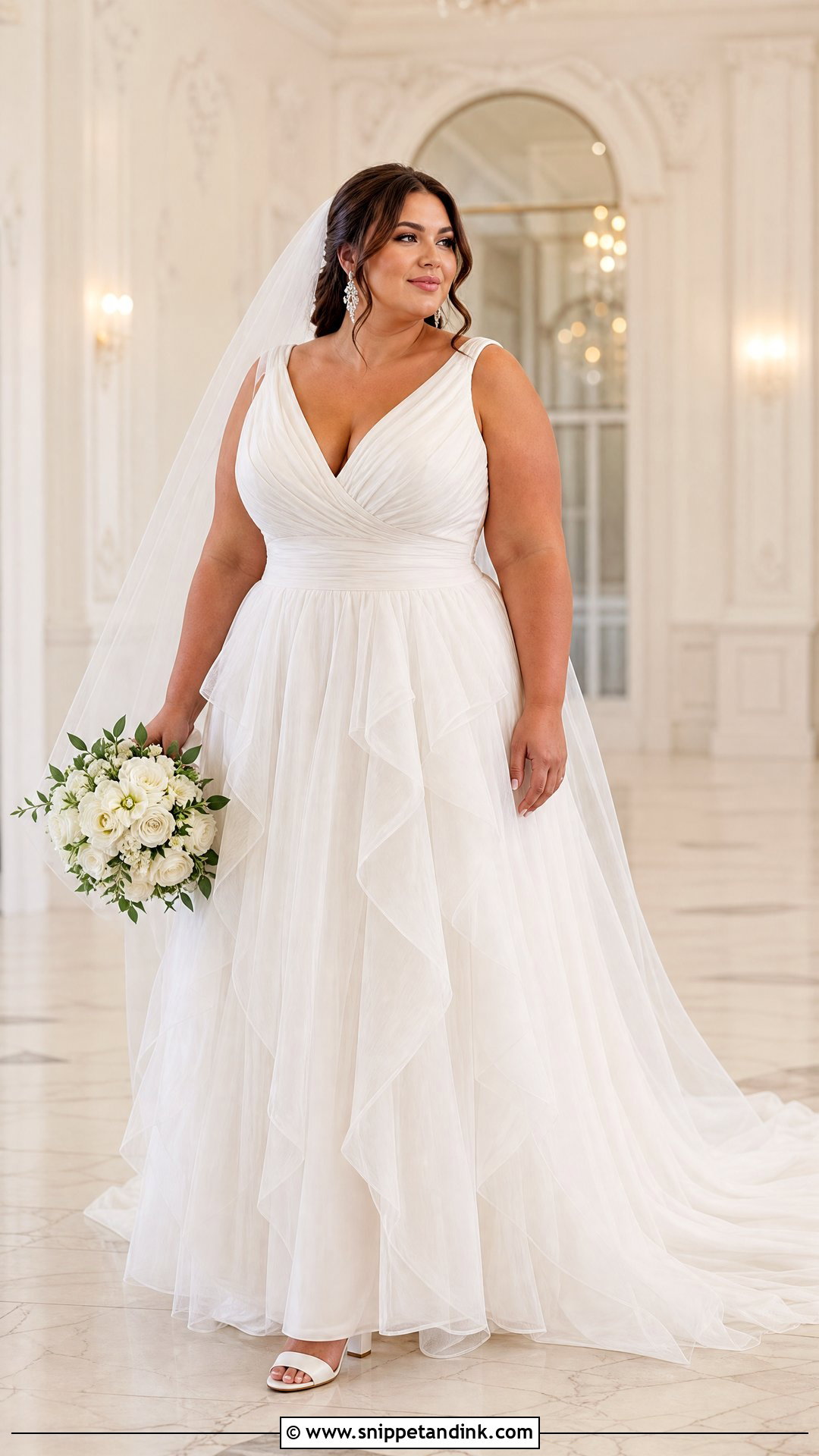 Plus Size Waterfall Wedding Dress - Snippet and Ink - 20 Waterfall Wedding Dress Ideas