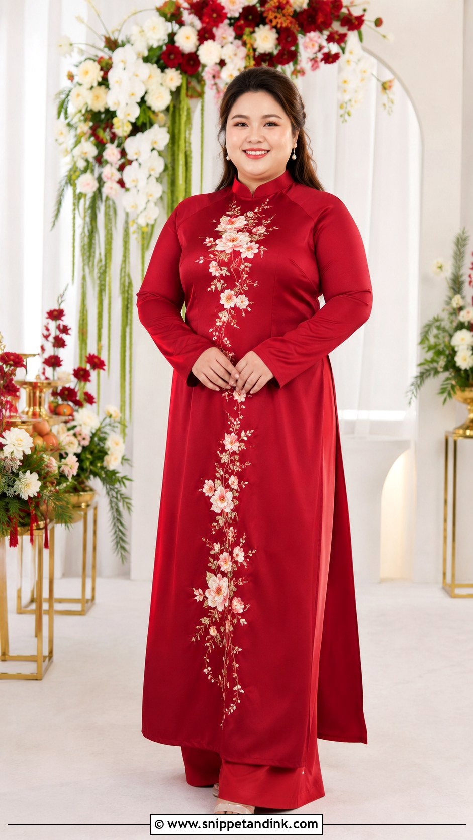 Plus Size Wedding Ao Dai With Tailored Fit - Snippet and Ink - 25 Wedding Ao Dai Ideas