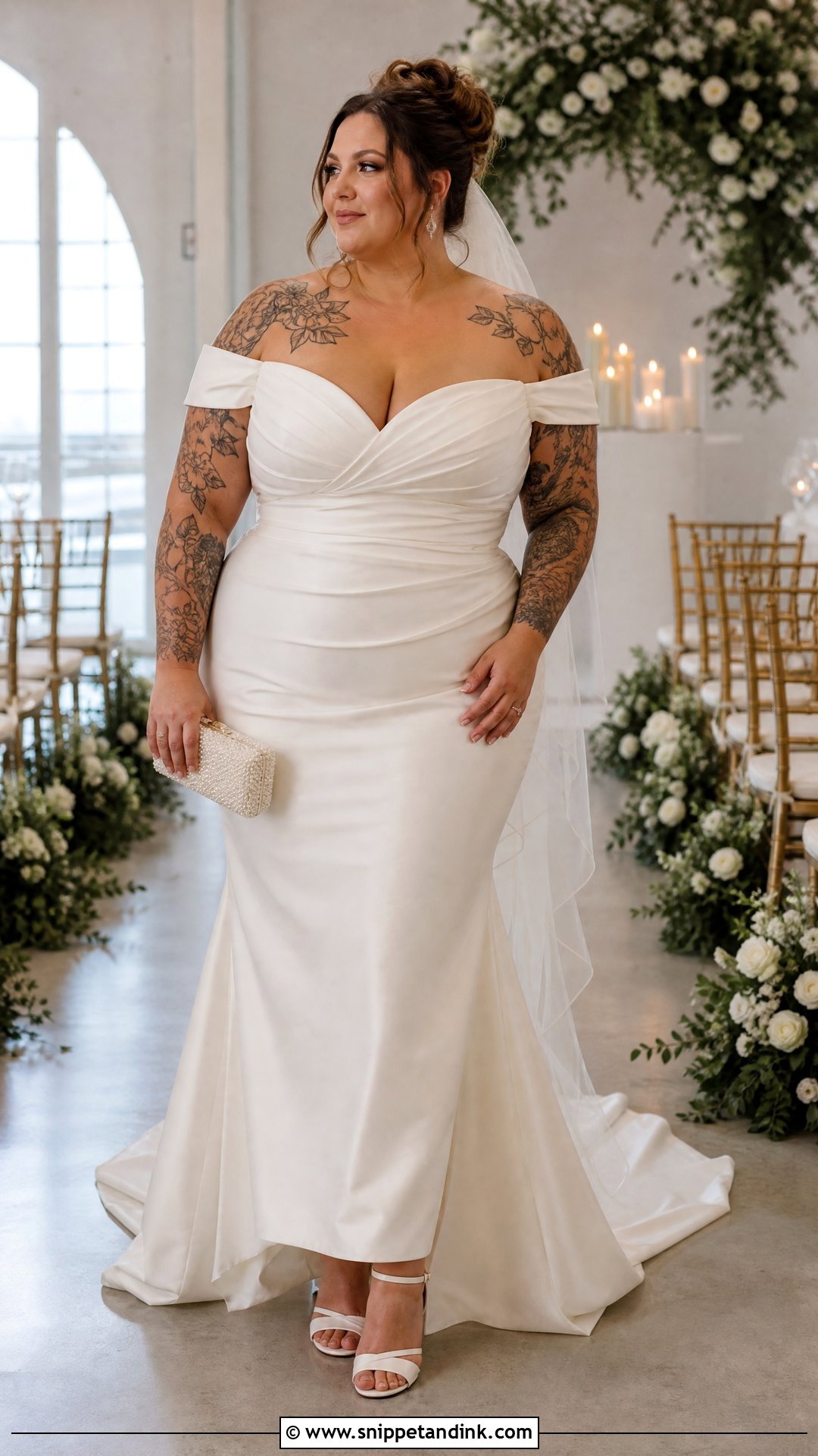 Plus Size Wedding Dress For Tattooed Bride - Snippet and Ink - 20 Wedding Dress with Tattoos Brides Ideas