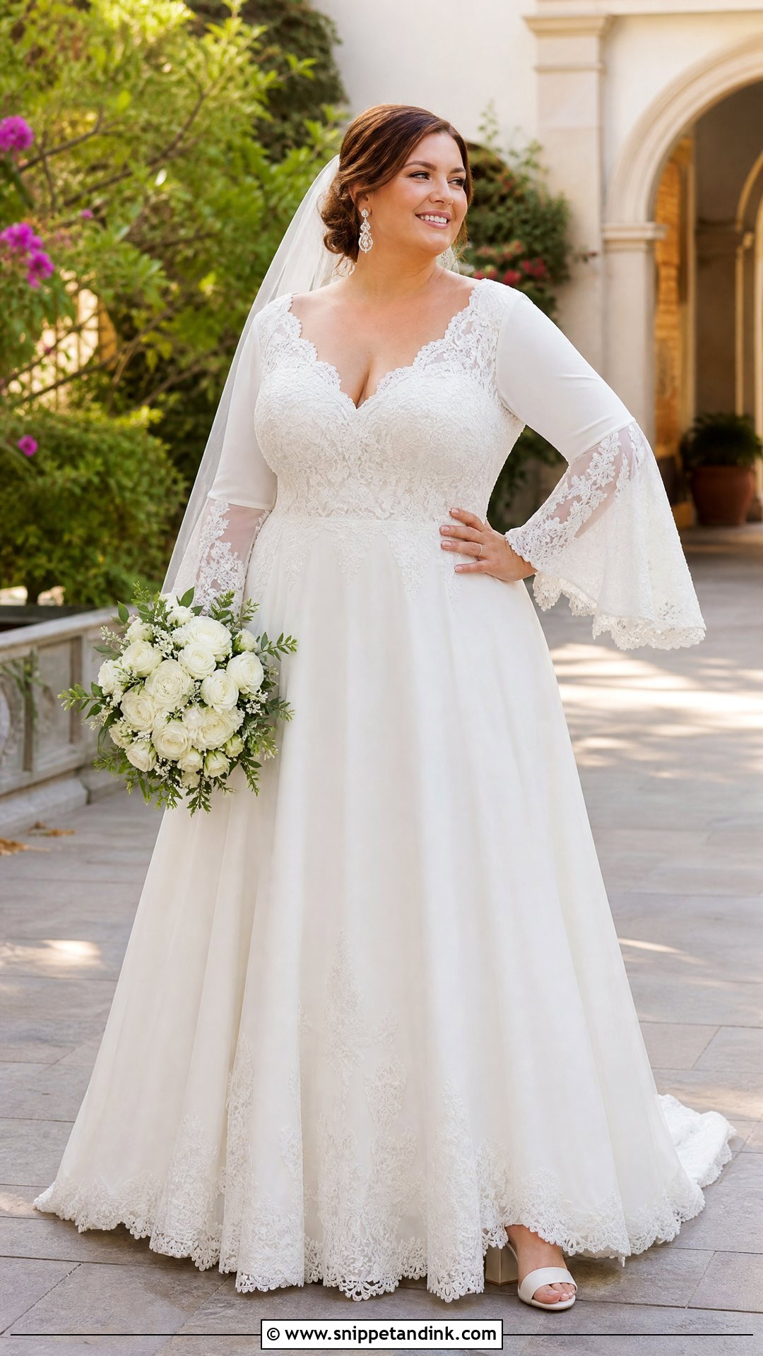 Plus Size Wedding Dress With Bell Sleeves - Snippet and Ink - 20 Wedding Dress with Bell Sleeves