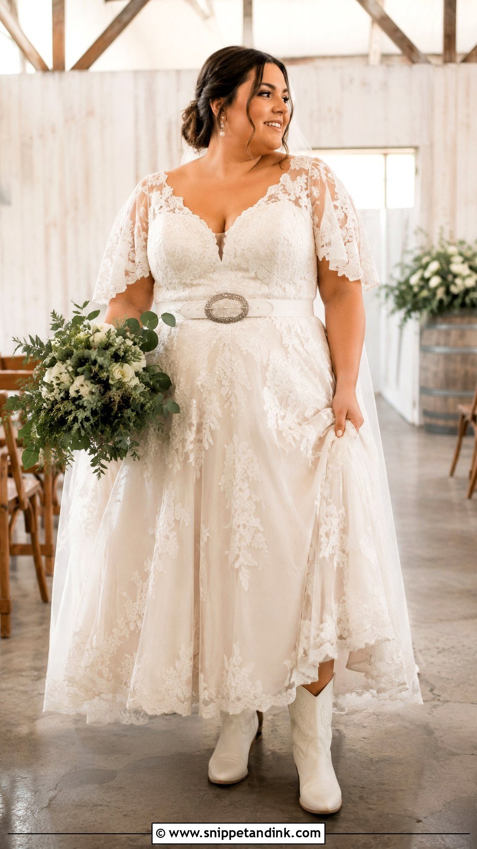 Plus Size Wedding Dress With Boots - Snippet and Ink - 25 Country Wedding Dresses with Boots
