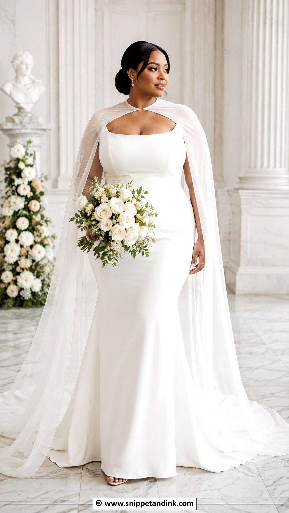 Plus Size Wedding Dress With Cape - Snippet and Ink - 35 Plus Size Wedding Dresses