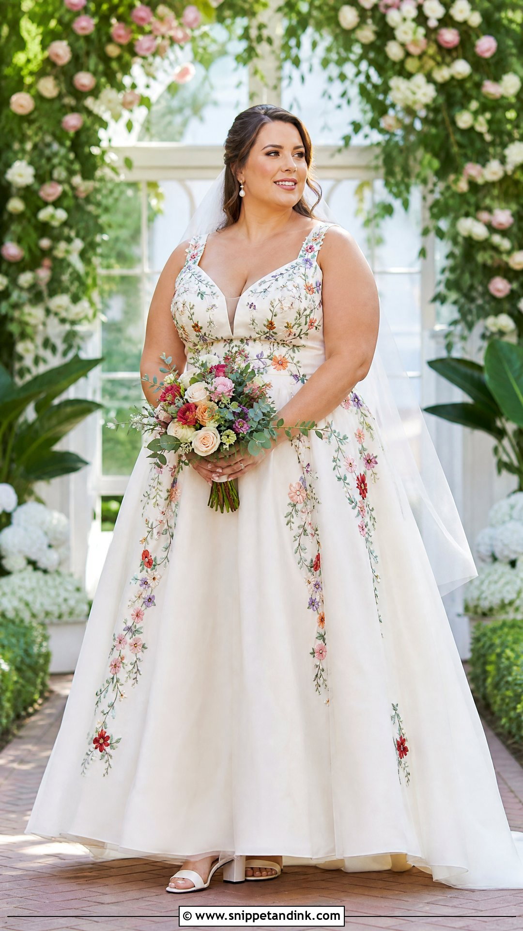 Plus Size Wedding Dress With Colorful Flowers - Snippet and Ink - 20 Wedding Dress with Colorful Flowers