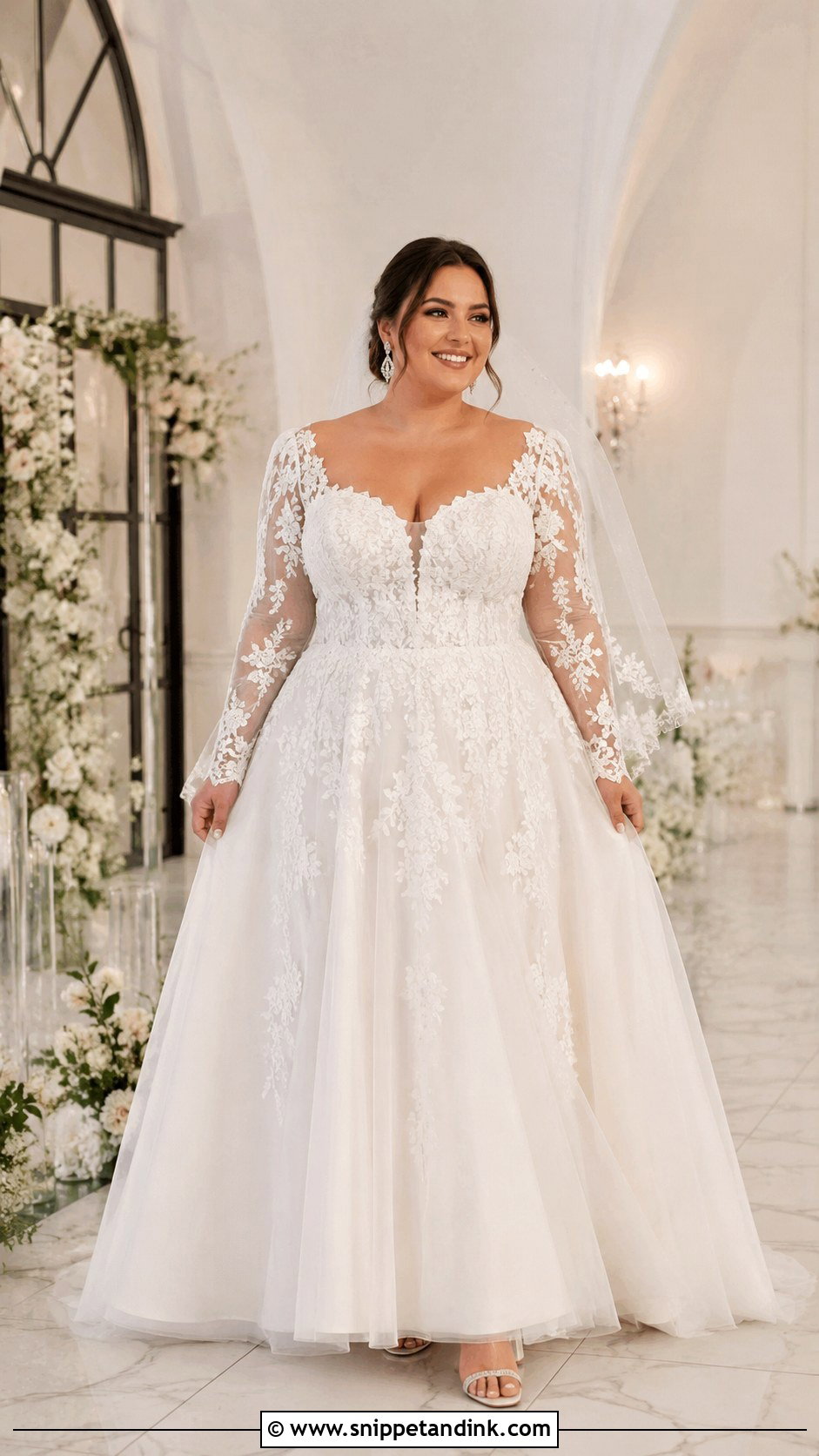Plus Size Wedding Dress With Detachable Lace Sleeves - Snippet and Ink - 20 Wedding Dress with Detachable Sleeves