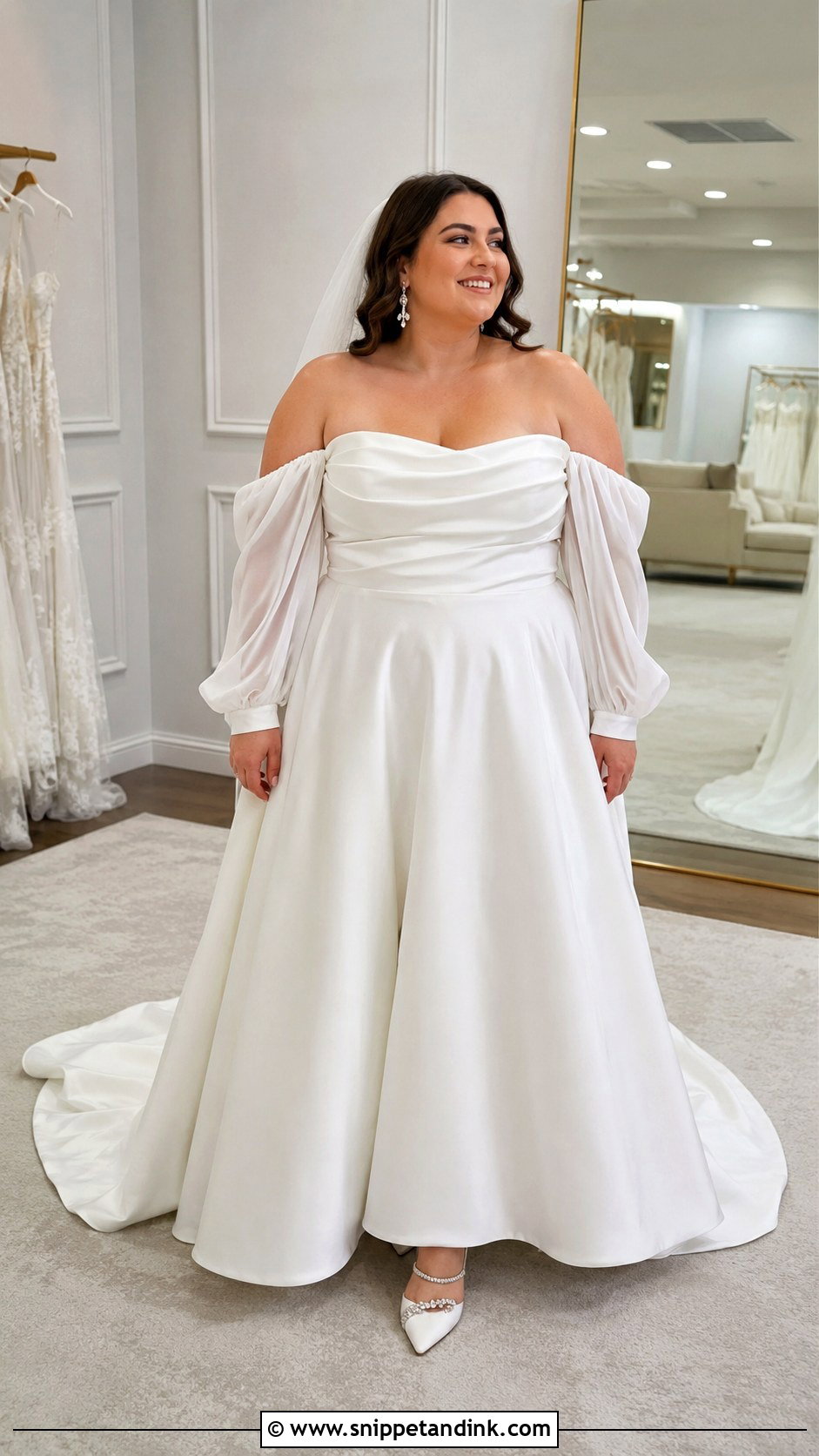 Plus Size Wedding Dress With Detachable Sleeves - Snippet and Ink - 20 Large Wedding Dress Ideas