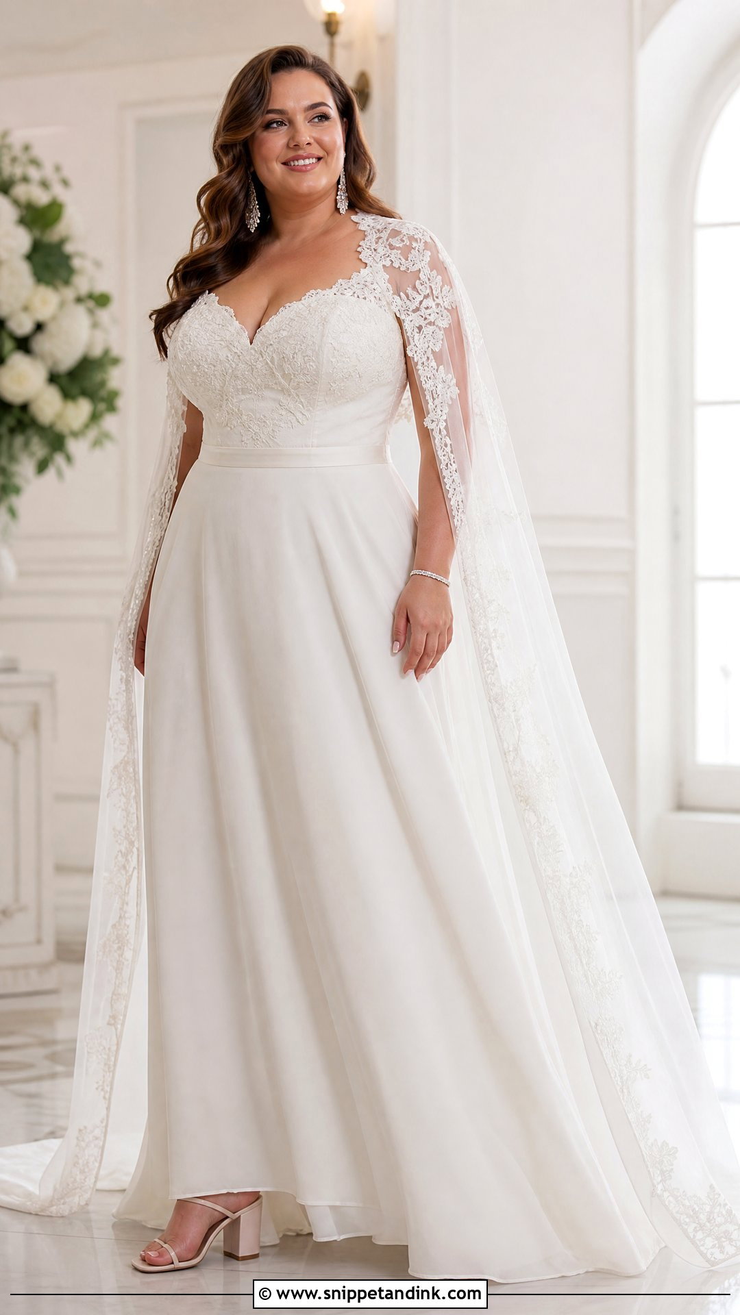Plus Size Wedding Dress With Lace Cape - Snippet and Ink - 20 Wedding Dress with a Cape Ideas