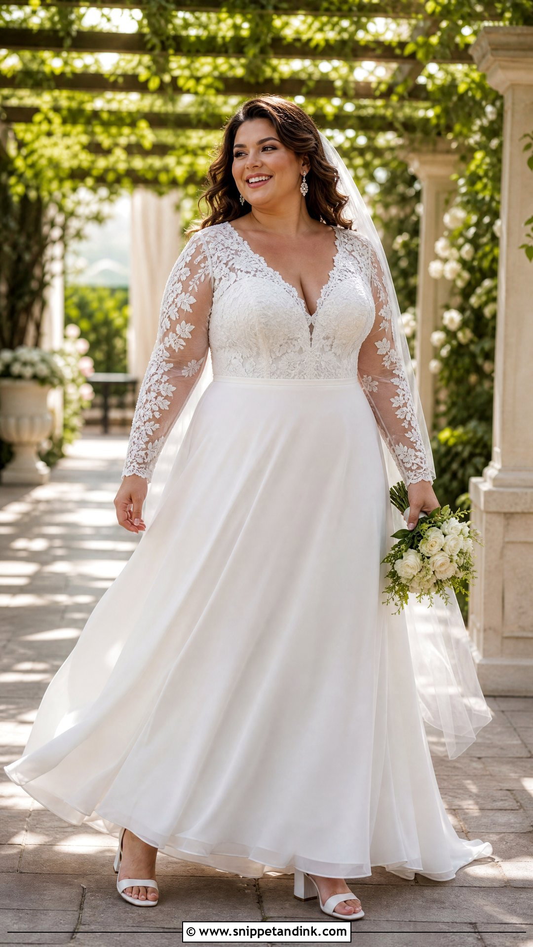 Plus Size Wedding Dress With Lace Sleeves - Snippet and Ink - 20 Wedding Dresses with Lace Sleeves