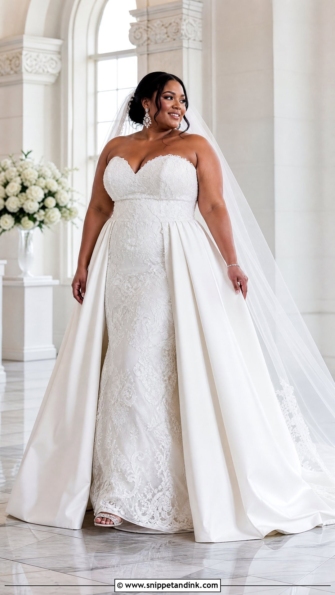 Plus Size Wedding Dress With Overskirt - Snippet and Ink - 20 Plus Size Bride Dress Ideas