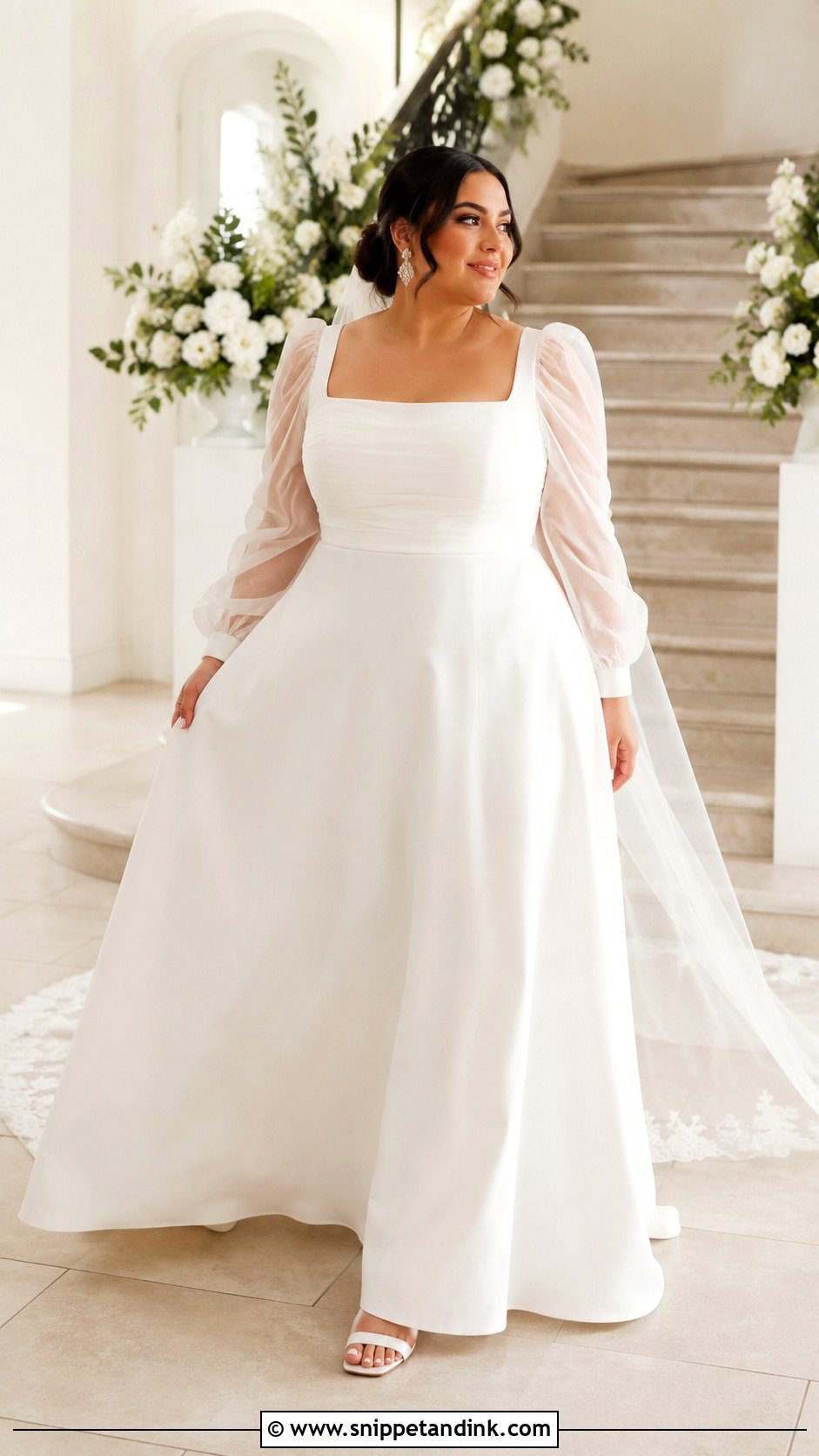 Plus Size Wedding Dress With Puff Sleeves - Snippet and Ink - 20 Big Sleeve Wedding Dress Ideas