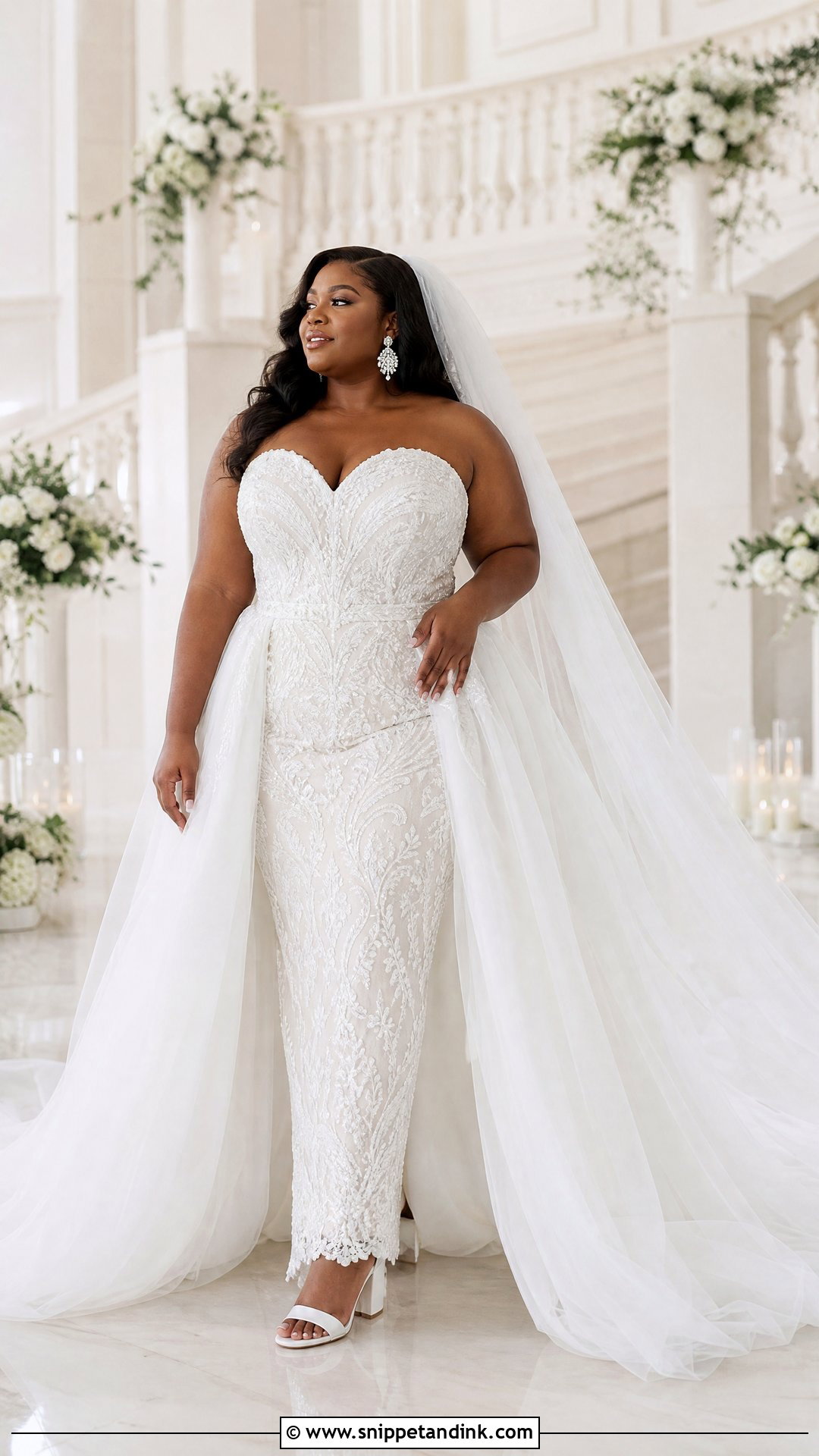 Plus Size Wedding Dress With Removable Overskirt - Snippet and Ink - 20 Removable Skirt Wedding Dress Ideas