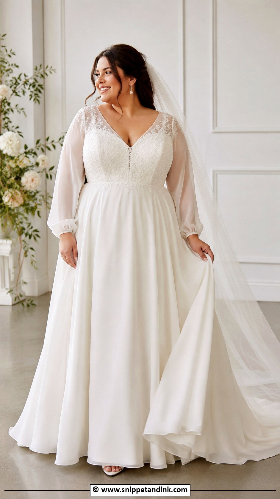 Plus Size Wedding Dress With Sleeves - Snippet and Ink - 30 Wedding Dress Plus Size Ideas