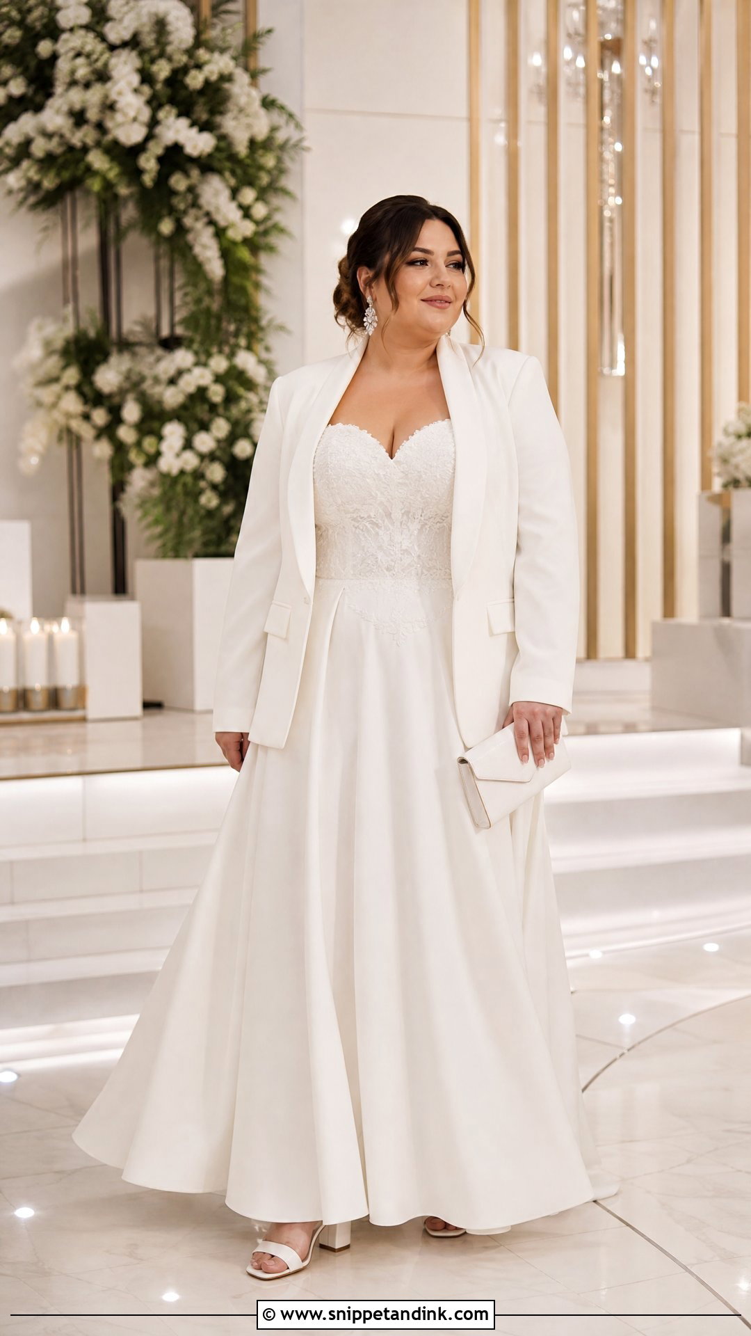 Plus Size Wedding Dress With Structured Blazer - Snippet and Ink - 20 Wedding Dress with Blazer Ideas