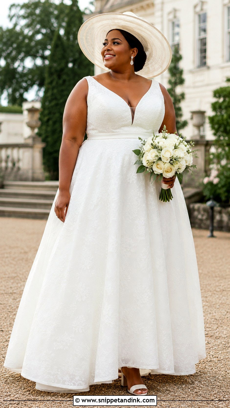 Plus Size Wedding Dress With Wide Brim Hat - Snippet and Ink - 20 Wedding Dress with Hat Ideas