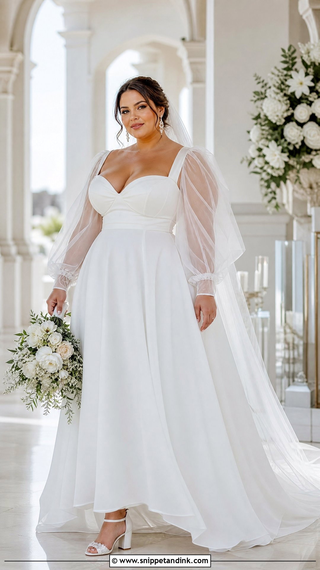 Plus Size Wedding Dress with Puffy Sleeves - Snippet and Ink - 20 Wedding Dresses with Puffy Sleeves