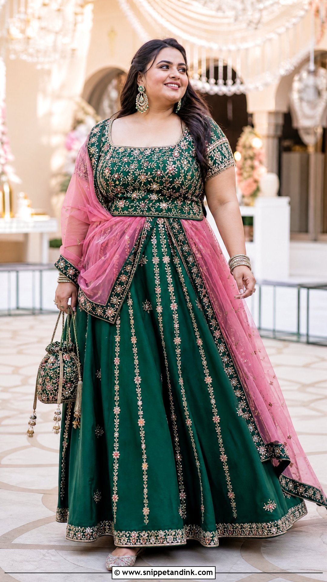 Plus Size Wedding Garba A Line Lehenga - Snippet and Ink - 20 Wedding Garba Outfit Ideas