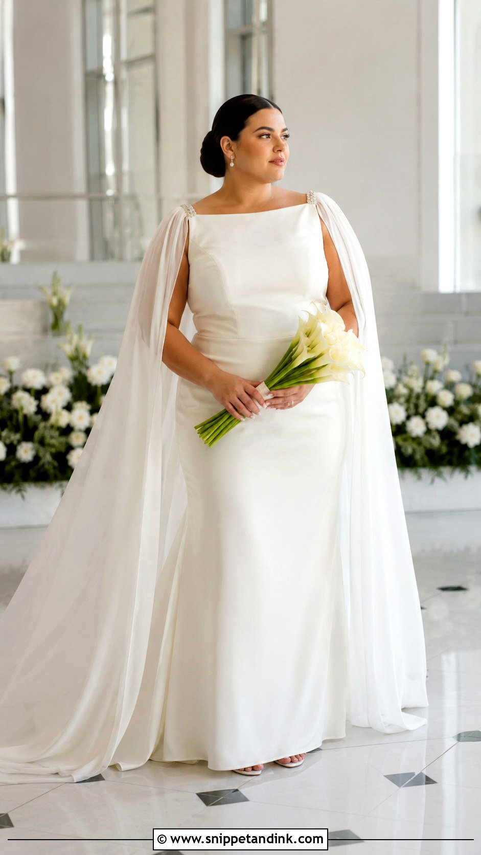 Plus Size Wedding Gown With Cape - Snippet and Ink - 30 Plus Size Wedding Gowns