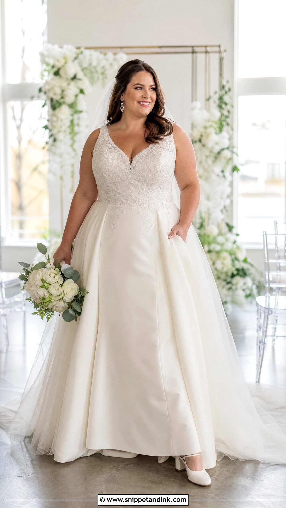 Plus Size Wedding Gown With Detachable Overskirt - Snippet and Ink - 25 Two Way Wedding Gown Ideas