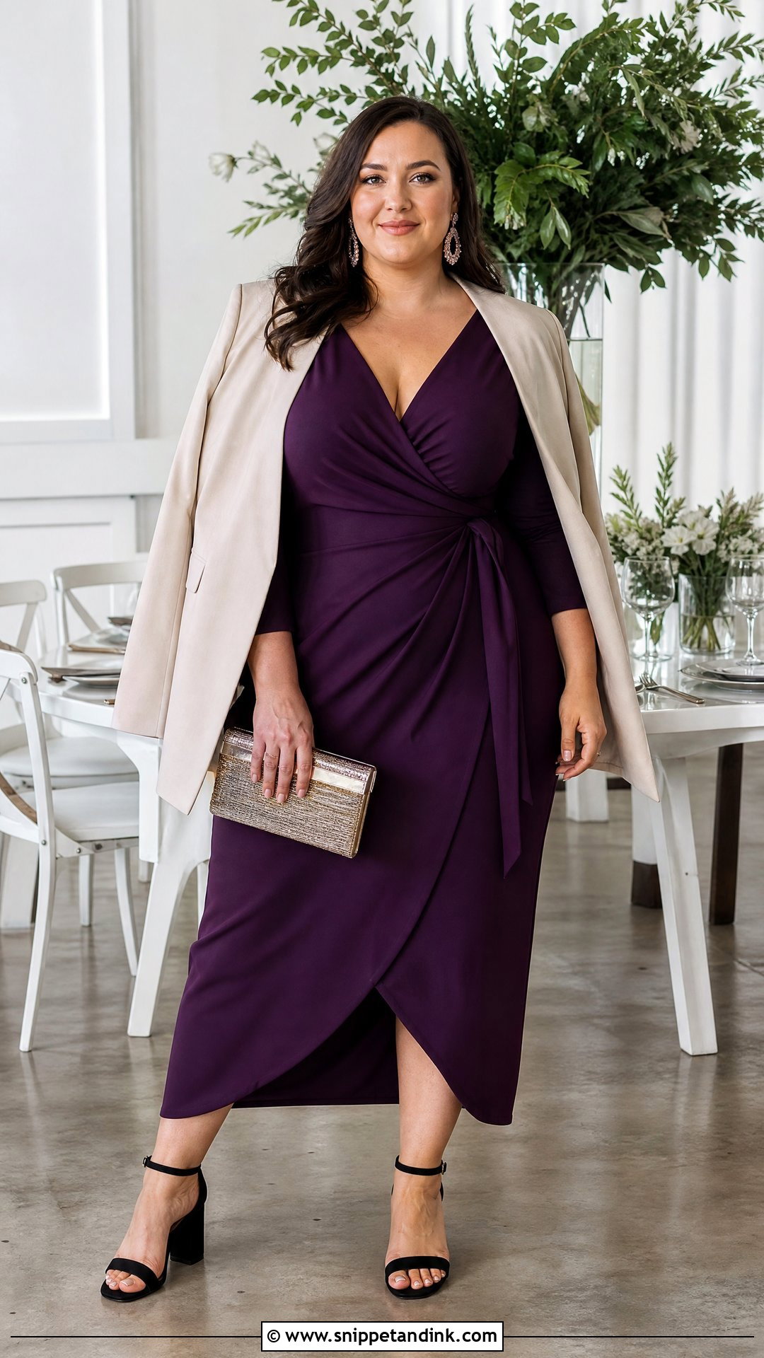 Plus Size Wedding Guest Dress Outfit - Snippet and Ink - 20 Wedding Invitation Outfit Ideas