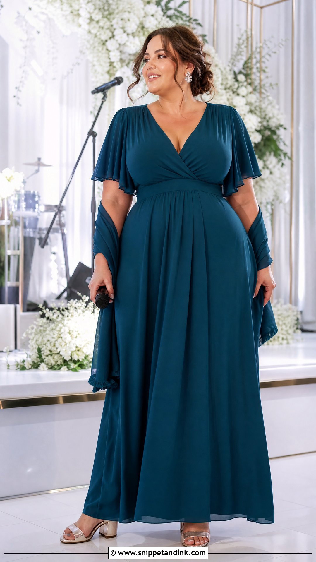 Plus Size Wedding Singer Empire Waist Maxi Dress - Snippet and Ink - 20 Wedding Singer Outfit Ideas