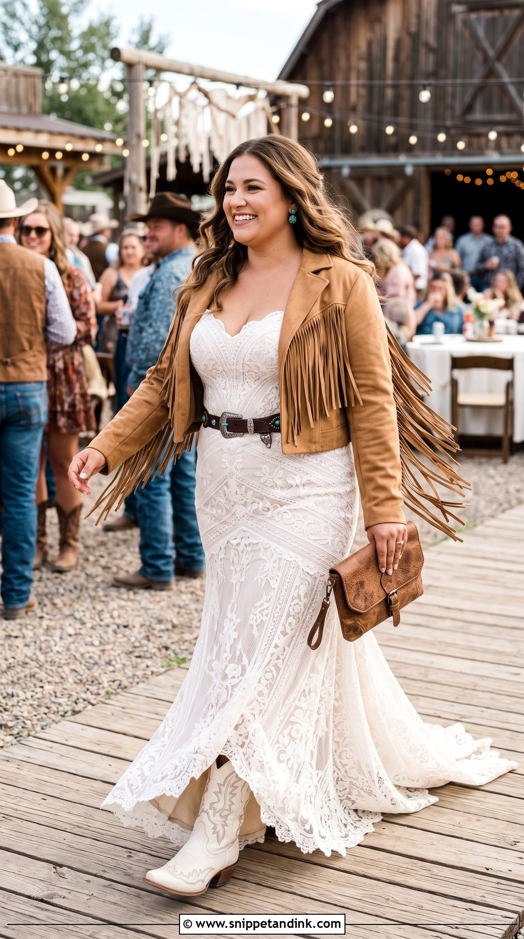 Plus Size Western Wedding Dress With Fringe - Snippet and Ink - 20 Plus Size Western Wedding Dresses