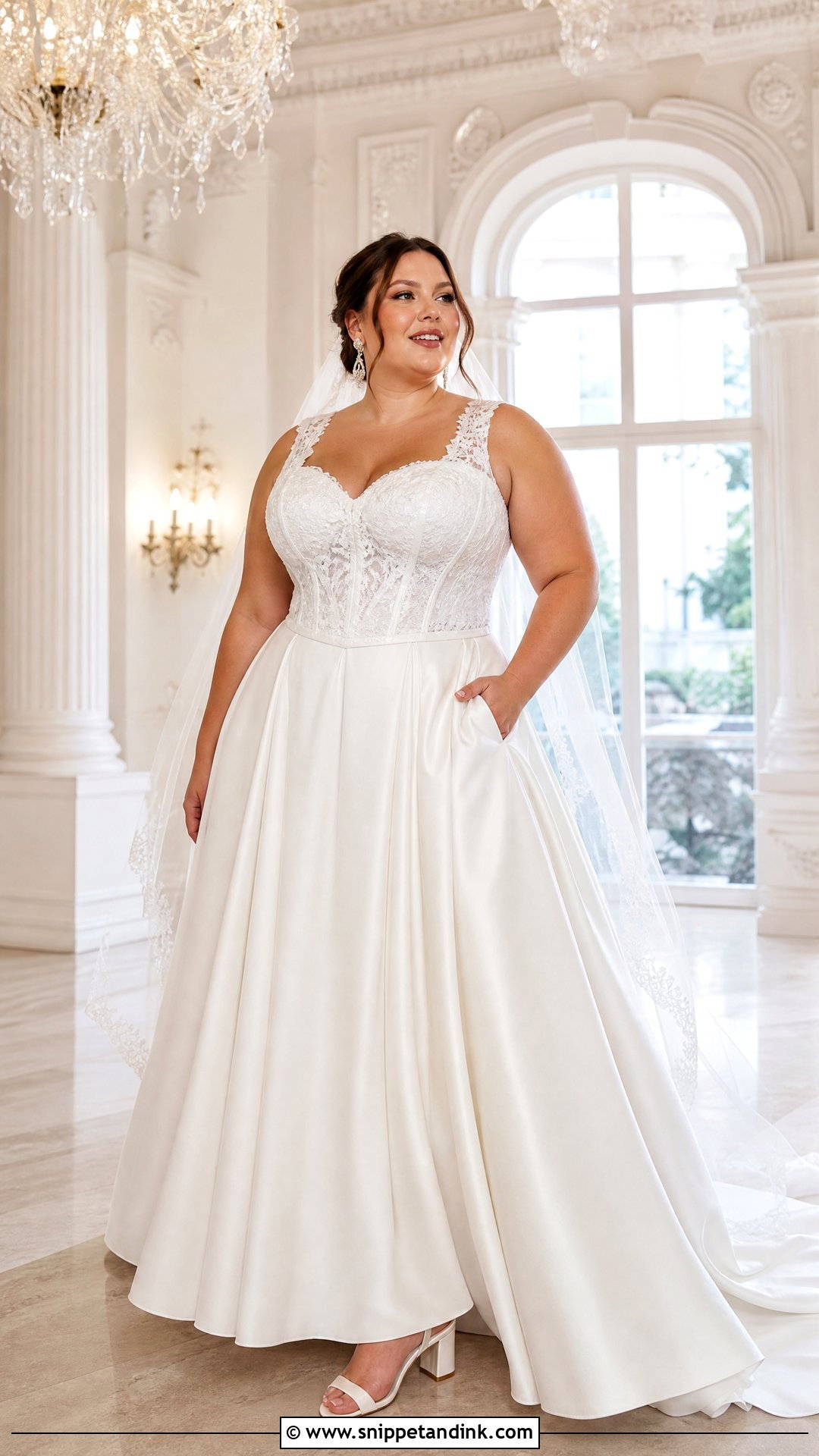 Plus Size White Corset A Line Wedding Dress - Snippet and Ink - 20 White Corset Wedding Dress Ideas
