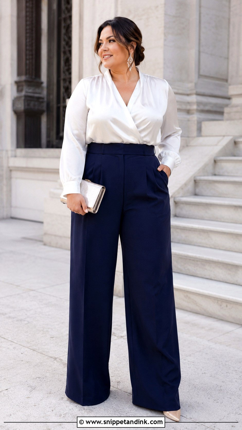 Plus Size Wide Leg Pants Wedding Outfit - Snippet and Ink - 25 Plus Size Wedding Outfits
